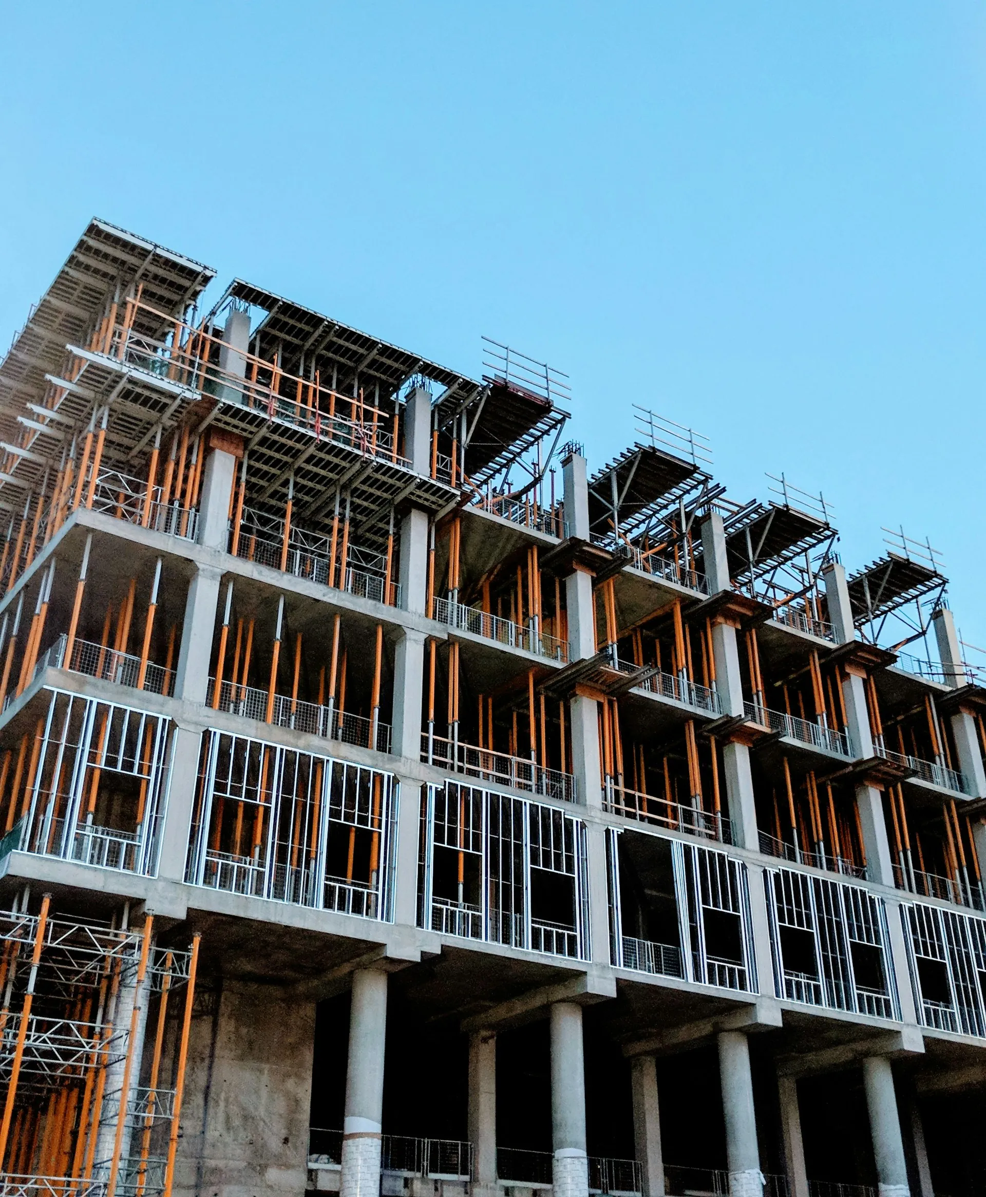 Concrete building frame under construction