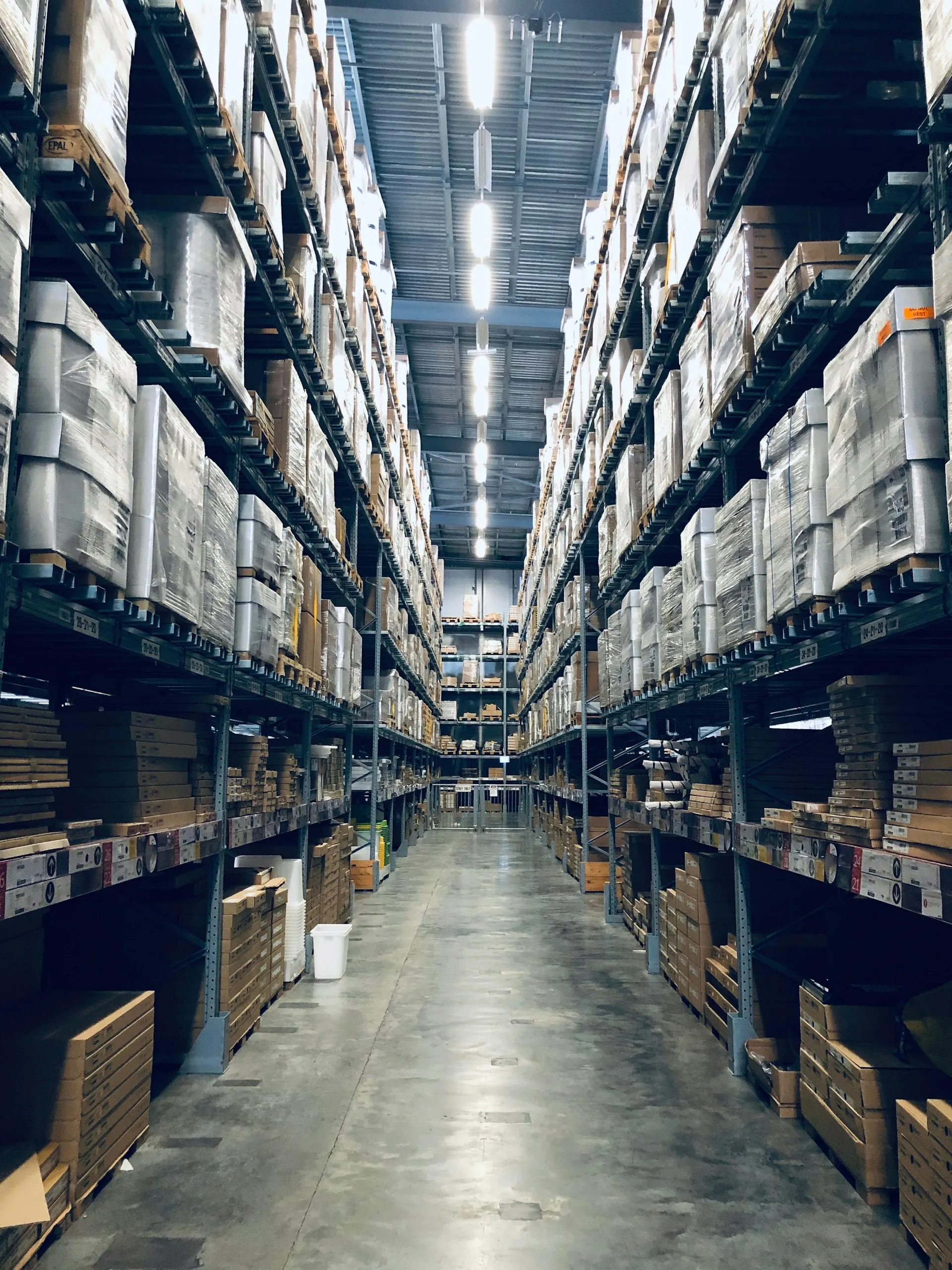 Warehouse interior with racking